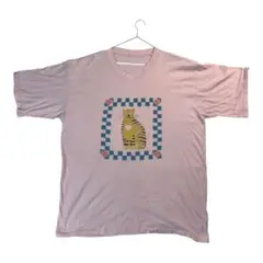 【猫 グラフィック ヴィンテージTシャツ】古着/BM78-05
