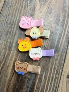 動物キャラクター ヘアピン 4個セット