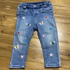 H&M 刺繍デザイン デニムパンツ 80cm