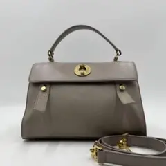 美品✨サンローランパリ ミューズトゥ 2way ハンドバッグ レザー グレージュ