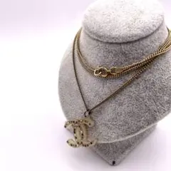【美品】シャネル CHANEL ネックレス ココマーク マルチカラー ストーン