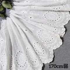 匿名発送◆No.6 ２６㎝幅　１．７ｍ　幅広コットンレース 花柄刺繡生地　カット