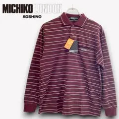 ＊新品✨ミチコロンドン【L】ポロシャツ　メンズ　ボーダー　長袖　カジュアルr12