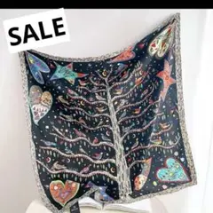 SALE バンダナスカーフ　木のガラ　ハート　星　人気スカーフ　新品