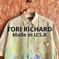 TORI RICHARD アメリカ製 アロハシャツ 半袖シャツ リーフ柄 レア