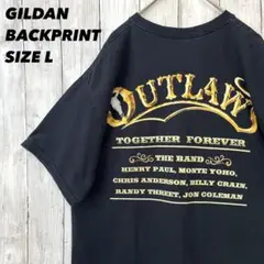 アメリカ古着　GILDANギルダン　バックプリントTシャツ　サイズL黒　ブラック