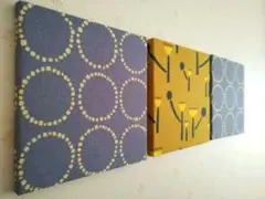 ❀.* 北欧黄花＆北欧リング ファブリックパネル 15×15㎝ 3枚セット❀.*
