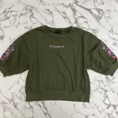 Lovetoxic 刺繍入りTシャツ Mサイズ オリーブグリーン