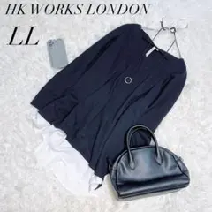 プルオーバー/ネイビー/XL/重ね着風/ゆるだぼ/HK WORKS LONDON