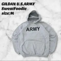 ギルダン 米陸軍 スウェットフーディ M グレー パーカー U.S.ARMY