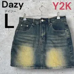 【Y2K】Dazy Y2K デニムミニスカート L ダメージ加工