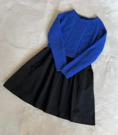 SHIPS ウール ニット コンビ チュニック ワンピース 異素材