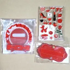 フクヤ キャラ福くじおなまえカスタム 缶バッジスタンド パーツ スカーレット
