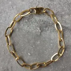 №1609サージカルステンレスゴールドオーバルチェーンブレスレット