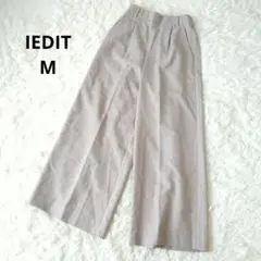 IEDIT ベージュ ワイドパンツ　スラックス 　M　ウエストゴム