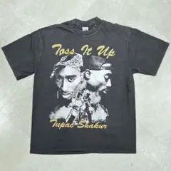 2pac Tupac Toss it up ラップ Tシャツ ブラック L