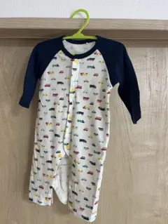 車柄ロンパース 60-70cm ネイビー