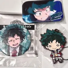 僕のヒーローアカデミア ヒロアカ 緑谷出久 缶バッジ まるかく ラバスト セット