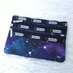 【極美品】レスポートサック ポーチ 3ZIP COSMETIC 宇宙 小物入れ