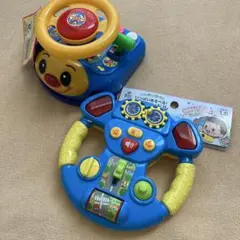 【新品】知育玩具 車 ミニハンドル 音鳴る ドライバー 2点セット