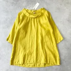 新品✨アイリッシュリネン後染プルオーバー　ロルカオンザノーツ　62　イエロー
