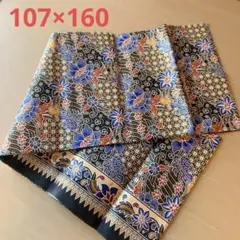 【新品】アジアン布　ハンドメイド　プリント生地　タイ布生地　はぎれ　花柄生地　黒