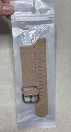 時計バンド　シリコン製　20㎜　新品未開封品 ミルクティーカラー　バラ模様