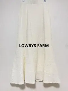 LOWRYS FARM フクレジャガードフレアスカート ホワイト アイボリー