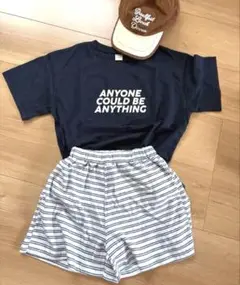新品　未使用　ナイトべべ　短パン　ショート　パンツ　ボーダーパンツ　XL 120