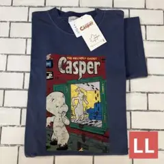 キャスパー　ロゴス　コラボTシャツ　ダメージ加工プリント　メンズLL