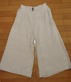 夏物SALE　H＆M 麻混 ゆったり ワイドパンツ リネン混
