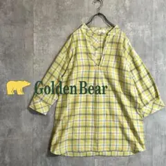 【美品】Golden Bearゴールデンベア　チュニックシャツコットン+麻　XL