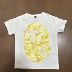 BAPE KIDS Tシャツ 100cm ホワイト/イエロー