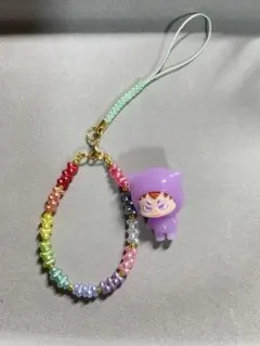 カラフルビーズのキャラクターストラップ