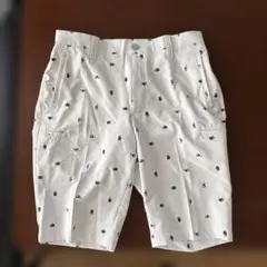 TIGORA ホワイト アイコン柄ゴルフパンツ Lサイズ