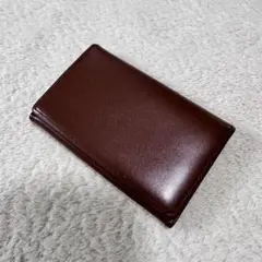 ブラウン　名刺入れ コンパクト　ビジネス　レザー