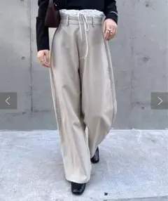 mline エムライン　レースレイヤードスラックスパンツ　mystic
