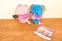 たべっ子どうぶつぬいぐるみセット　青い象とピンクのカバ ぬいぐるみ　非売品