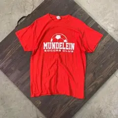 7SM1【GILDAN】両面プリント　半袖Tシャツ　赤　インポート　古着used