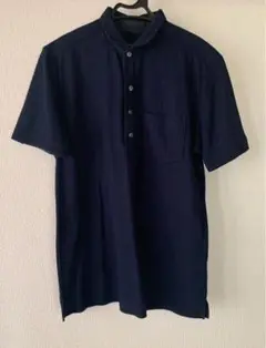 MICHEL KLEIN ミッシェルクラン ポロシャツ ネイビー 透け感 48