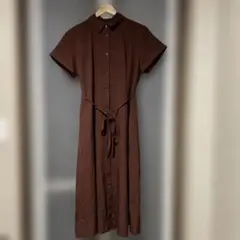 GUブラウンカラー　ロングワンピース　XL
