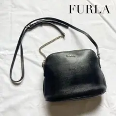 【高級感】激レア FURLA フルラ ショルダーバッグ レザー ブラック