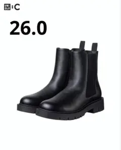UNIQLO ユニクロ コンフィールタッチサイドゴアショートブーツ 26.0