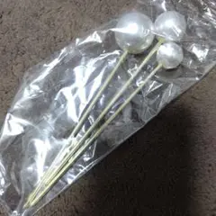 新品  大きめパール  かんざし