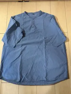 無印良品　プルオーバー半袖シャツ　ブルー　M