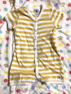 プチバトー　ストライプ 半袖ロンパース 美品