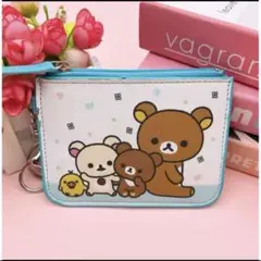 リラックマ　パスケース　定期入れ　ブルー