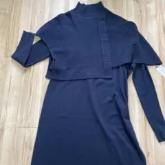 ロングワンピース　ボレロ　セット　ネイビー