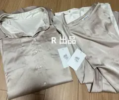 Melt the lady bicolor satin shirt pants
