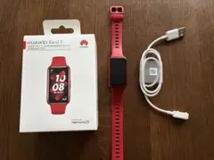 HUAWEI Band 7 レッド 本体 充電ケーブル付